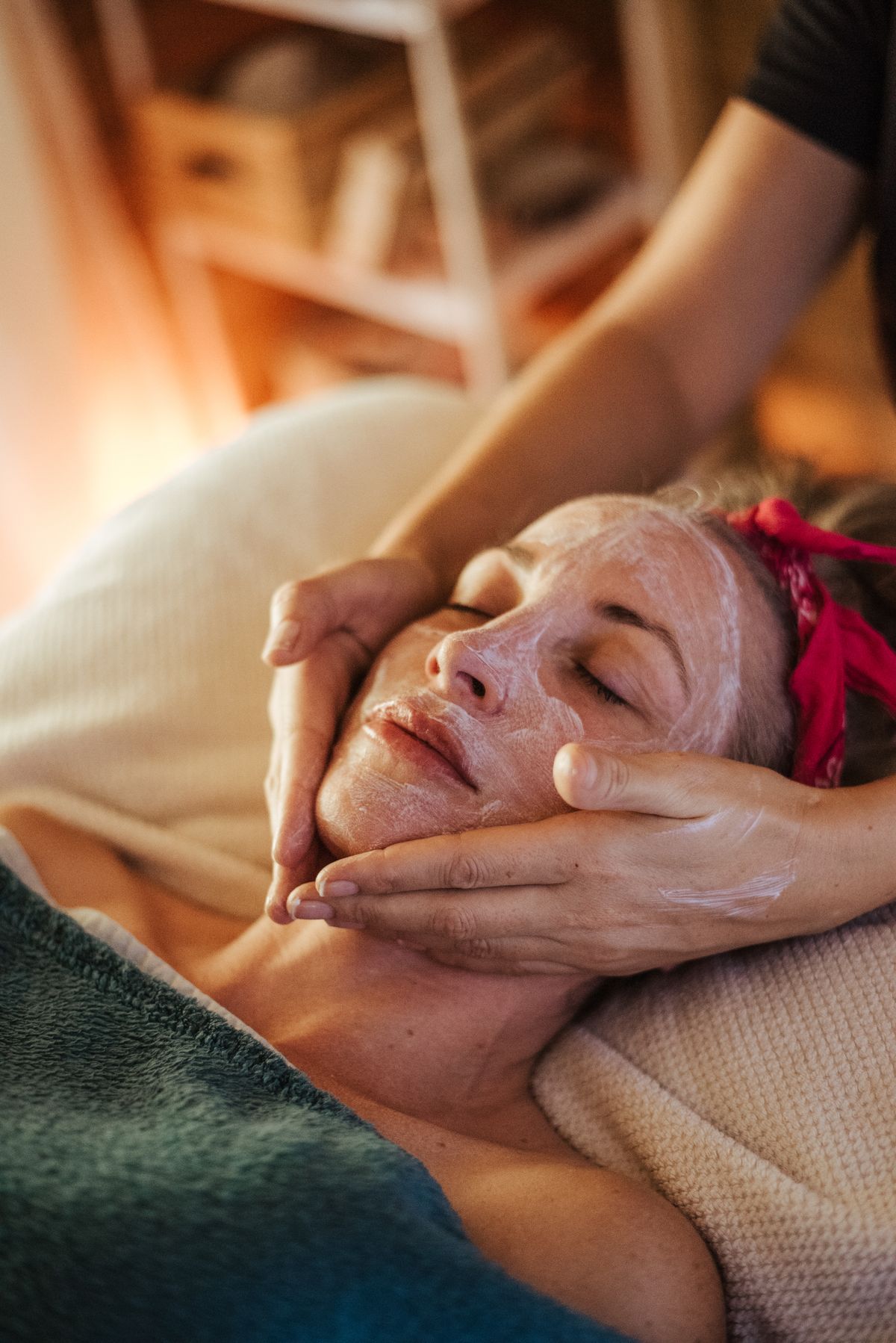 Relaxing spa facial treatment